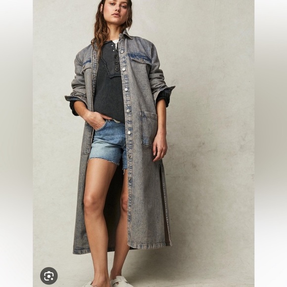 Free People Denim Jeans Duster - Picture 2 of 12